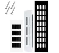 Grille de Ventilation rectangulaire en Aluminium argenté, Noir et Blanc pour entrée/Sortie d'air, avec déflecteur et système de Chauffage, Ventilation et climatisation (CVC) pour la rénovati