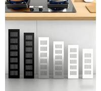 Grille De Ventilation Rectangulaire En Aluminium Avec Persiennes, En Acier, Pour Porte De Placard Ou Armoire, Couleur Noir(Noir,100x400mm-3.9x15.7in)