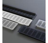 Grille De Ventilation Rectangulaire En Aluminium, Avec Vis De Fixation, Pour Porte De Placard, Armoire, Meuble À Chaussures Ou Salle De Bain(Noir,100x400mm-3.9x15.7in)