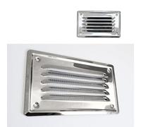 Grille de ventilation rectangulaire en inox 164 x 100 mm, avec moustiquaire. Grille d’aération à visser, intérieur ou extérieur, pour cheminée, salle de bain, cuisine… Métal, acier inoxydable.