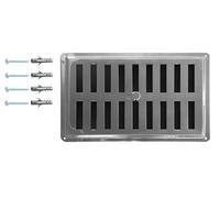 Grille de Ventilation Réglable en Acier Inoxydable Non Magnétique, Grille d'Aération INOX AISI 316, Sortie/Entrée d'Air Convective, Diffuseur d'Air. (23 x 15 cm)