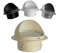 Grille de Ventilation Ronde à Lamelles, Acier Inoxydable Couvercle d'évent Salle de Bain 70 80 100 150mm Sortie D’air pour Extracteur de Plafond, Beige/Noir/Blanc/Gris(Gray,120mm/4.7in)