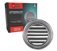 Grille de ventilation ronde à lamelles avec moustiquaire - Acier inoxydable, diamètre 75 100 110 125 150 mm - Pour garage, cuisine, salle de bain, Ø 75 mm