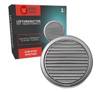 Grille de ventilation ronde à lamelles avec moustiquaire - Acier inoxydable, diamètre 75 100 110 125 150 mm - Pour garage, cuisine, salle de bain, Ø 150 mm