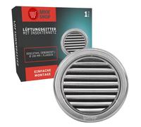 Grille de ventilation ronde à lamelles avec moustiquaire - Acier inoxydable, diamètre 75 100 110 125 150 mm - Pour garage, cuisine, salle de bain, Ø 100 mm
