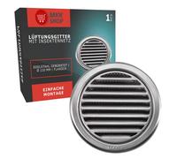 Grille de ventilation ronde à lamelles avec moustiquaire - Acier inoxydable, diamètre 75 100 110 125 150 mm - Pour garage, cuisine, salle de bain, Ø 110 mm