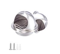 Grille de ventilation ronde en Acier Inoxydable avec moustiquaire | Grilles d'aération pour sortie d'air, d'Évacuation d'Air, bouche d'aération pour Salle De Bain(130mm/5.1in)