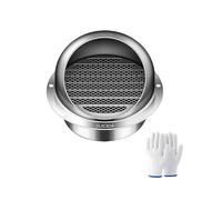 Grille de ventilation Ronde en INOX | Grilles d'aération pour sortie d'air | bouche d'aération avec système de ventilation | Idéal pour cuisine et de salle de bain 50-300mm(140mm/5.5in)