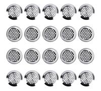 Grille de Ventilation Ronde Grille d'Aérationen Acier Inoxydable 35mm Calibre d'installation pour Armoire Placard Armoire à Chaussures 20 Pièces