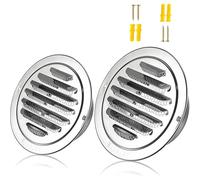 Grille De Ventilation Sortie D'air Murale Ronde En INOX 50mm-300mm Sortie De Ventilation, Robuste Et Durables Grille À Lamelles À 45° Pour Cuisine Salle De Bain Cave Bureau(50mm/2in 1pack)
