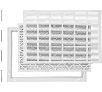Grille de ventilation VEVOR, adaptée à une ouverture de montage de 75,5x50,5 cm, filtre inclus, grille d'évacuation d'air, grille murale à lamelles, grille de retour d'air en acier revêtu par poudre
