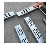 Grille de vidange à canal étroit en acier inoxydable - Système de drainage extérieur pour cour, patio, allée et garage - Kit de drainage de tranchée peu profonde (H x l x l)