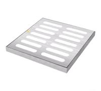 Grille de vidange avec cadre en acier inoxydable pour couvercle de trou d'égout Convient pour de multiples applications de drainage extérieur, y compris les jardins et le stationnement (300 x 300 mm)