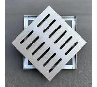 Grille De Vidange Carrée En Acier Inox, Couvercle De Grille À Canal Amovible, Regard Eau Pluviale, Filtre De Caniveau Grilles De Drainage Siphon De Sol(30x30X3cm/11.8x11.8x1.2in)
