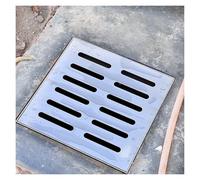 Grille de vidange carrée en acier inoxydable 304 avec couvercle amovible de 10,2 à 30,5 cm pour utilisation en extérieur, couvercle de gouttière décoratif pour garage et zones en béton