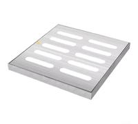 Grille de vidange carrée en acier inoxydable robuste antirouille pour canalisations d'eau de pluie, terrasse, garage, inspection (250 x 250 mm)