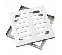 Grille de vidange carrée en acier inoxydable robuste pour cuisine, cour, allée - 60 x 60 cm - Solution de drainage résistante à la rouille