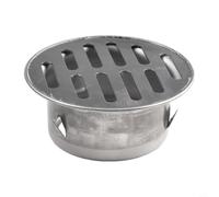 Grille de vidange de sol pour toit extérieur et balcon, manchon rond anti-blocage en acier inoxydable compatible avec tuyau en PVC, couvercle de drainage de jardin (tube de 63 mm)