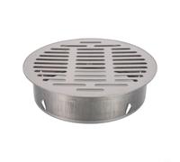 Grille de vidange de sol pour toit extérieur et balcon, manchon rond anti-blocage en acier inoxydable compatible avec tuyau en PVC, couvercle de drainage de jardin (tube de 200 mm)