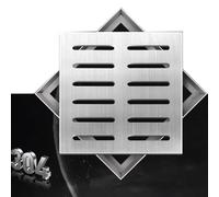 Grille de vidange d'extérieur carrée en acier inoxydable 304, grille d'égout robuste, couvercle et cadre (30 x 30 x 2 cm)