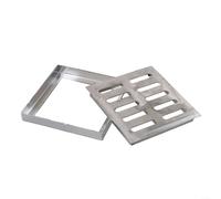 Grille de vidange d'extérieur en acier inoxydable avec cadre, finition brossée antidérapante, très résistante à la rouille, pour un usage résidentiel et scolaire, dimensions 150 x 150 mm, 200 x 200 mm