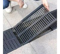 Grille de vidange d'extérieur robuste pour systèmes de canaux en U - 50 cm x 35 cm - Couvercle d'évacuation en plastique pour allées, jardins et cours - Protection efficace pour le drainage du béton