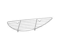 Grille de vidange d'huile de barbecue en acier inoxydable demi-cercle argentée, facile à nettoyer, accessoire for barbecue d'extérieur, grille de refroidissement des aliments