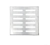 Grille de vidange en acier inoxydable 304 avec cadre - Couvercle décoratif antidérapant pour extérieur - Carré de 150 x 150 mm à 250 x 250 mm (250 x 250 x 20 x 2 mm)