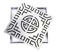 Grille de vidange en acier inoxydable 304, couvercle de gouttière d'extérieur avec maille renforcée, 55 x 55 x 3 cm, solution de drainage latéral, grille de passage robuste