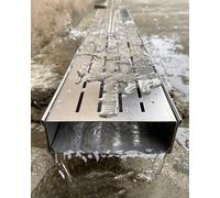 Grille de vidange en acier inoxydable 304 - Système de drainage de tranchée pour allée et terrasse, kit de protection pour eau de pluie, gouttière (15 x 8 cm)