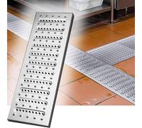 Grille de vidange en acier inoxydable 4 - 30,5 cm - Pour salle de bain, cuisine, piscine, jardin - Drain de sol en métal durable (58 x 25 cm/23 x 10) - Design robuste