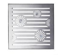 Grille de vidange en acier inoxydable avec cadre, couvercle de drainage extérieur pour jardin, allée, terrasse, grille de canal robuste pour égout d'eau de pluie, antidérapante (300 x 300 x 20 x 2 mm)