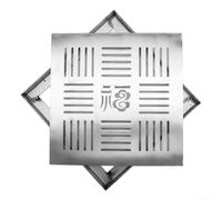 Grille de vidange en acier inoxydable avec cadre, couvercle de vidange extérieur pour allée, jardin, terrasse, grille de drainage en métal antidérapant, système de drainage à fente (300 x 300 x 20 x 2