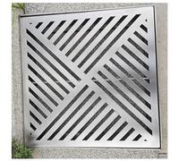 Grille de vidange en acier inoxydable et cadre avec base, couvercle de vidange extérieur robuste pour la gestion de l'eau de pluie et des égouts dans les jardins, routes, garages et parcs