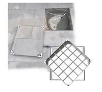 Grille de vidange en acier inoxydable et couvercle d'inspection invisible pour fosses, eau, cours, allées, parkings