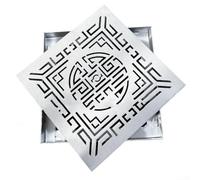 Grille de vidange en acier inoxydable pour l'extérieur - Grille d'évacuation d'eau de pluie avec cadre pour allée, jardin, espace public (300 x 300 x 20 x 2 mm)