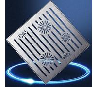 Grille de vidange en acier inoxydable pour systèmes de drainage extérieurs - 200 x 200 mm et 300 x 300 mm avec finition brossée antidérapante (300 x 300 x 20 x 2 mm)