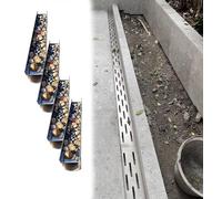 Grille de vidange en acier inoxydable - Système de canaux de drainage extérieur avec motif pavé décoratif pour les côtés fins de la maison - Parfait pour la gestion de l'eau de pluie