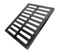 Grille de vidange en fonte robuste antidérapante pour allée et jardin - Grande capacité de drainage - 40 x 50 x 3 cm - Solution d'aménagement paysager durable
