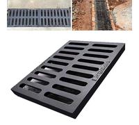Grille de vidange pour allée, couvercle de vidange extérieur robuste, grille de tranchée en fonte pour un drainage efficace de l'eau