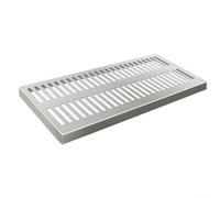 Grille de vidange rectangulaire en acier inoxydable pour l'extérieur - 200 x 300 x 20 mm - Avec brosse antidérapante - Résistant à la rouille - Pour Patte (200 x 300 x 20 x 2 mm)