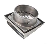 Grille d'échappement en acier inoxydable 304 avec valve d'air réglable pour plafond mural, bride de conduit pour cuisine, salle de bain, bureau, argenté (150 mm)