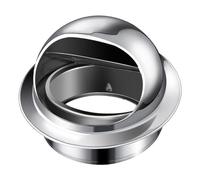 Grille d'échappement ronde en acier inoxydable avec bride de protection et clapet anti-retour pour optimiser la circulation de l'air et la prévention des nuisibles, argenté, convient aux trous muraux