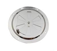 Grille d'échappement ronde réglable de 125 mm en acier inoxydable pour bateaux, camping-cars et remorques avec filet anti-insectes et régulateur de débit d'air monté sur le côté (15,2 cm)