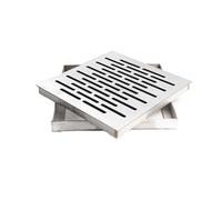 Grille d'égout carrée en acier inoxydable de 200 x 200 mm avec cadre de 2 mm d'épaisseur pour un drainage efficace de l'eau et une durabilité accrues