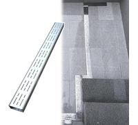 Grille d'égout en acier inoxydable - 1 m de long - Système de drainage de tranchée pour cour, terrasse, allée - Réduit l'accclat d'eau - 15 x 5 cm