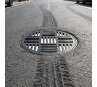 Grille d'égout en fonte pour extérieur 20 30 35 40 45 50 55 60 65 70 cm Grille de drainage pour allée, cour, jardin Grille de drainage d'égout de remplacement Grille de sol enfichable(50cm/19.7in)