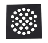Grille d'évacuation de douche carrée en acier inoxydable - 10 x 10 cm - Grade 304 - 1,8 mm d'épaisseur avec trous de 10 mm - Pour salle de bain - Noir