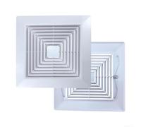 Grille d'évacuation en ABS blanc robuste résistante à l'humidité (340 x 340 | Montage sans outil, installation rapide, anti-poussière, design blanc, adapté aux novices
