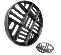 Grille d'évacuation extérieure Ronde en Fonte pour caniveaux de 12, 14, 18, 22 et 24 Pouces - Couvercle de Bassin de rétention et crépine d'évacuation durables pour Jardin/Cour (68 x 3 cm /